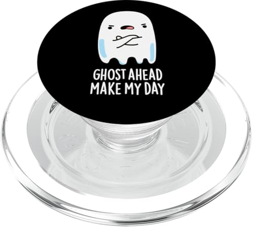 Ghost Ahead Make My Day Lustiges Halloween-Wortspiel PopSockets PopGrip für MagSafe von Punny Bone