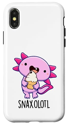 Hülle für iPhone X/XS Snaxolotl Lustiges Axolotl Wortspiel von Punny Bone