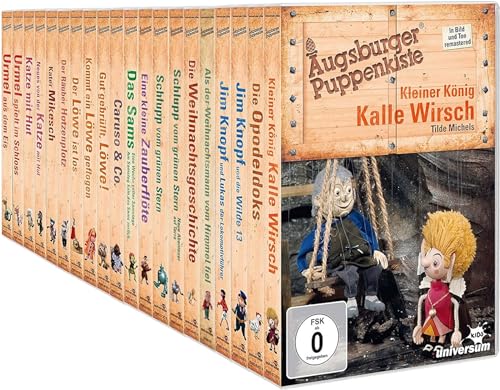 Augsburger Puppenkiste: Die ultimative Edition mit 21 Geschichten - Die Highlights des berühmten Puppentheaters – Sam, Jim Knopf, Urmel, Löwe, Kalle Wirsch, Katze mit Hut und mehr [22 DVDs] von Puppenkiste