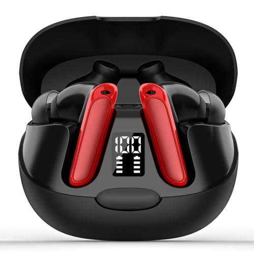 AI Übersetzer Kopfhörer, Echtzeit Translation Earbuds, Bluetooth Übersetzungskopfhörer SprachüBersetzer, Rot von Puqo