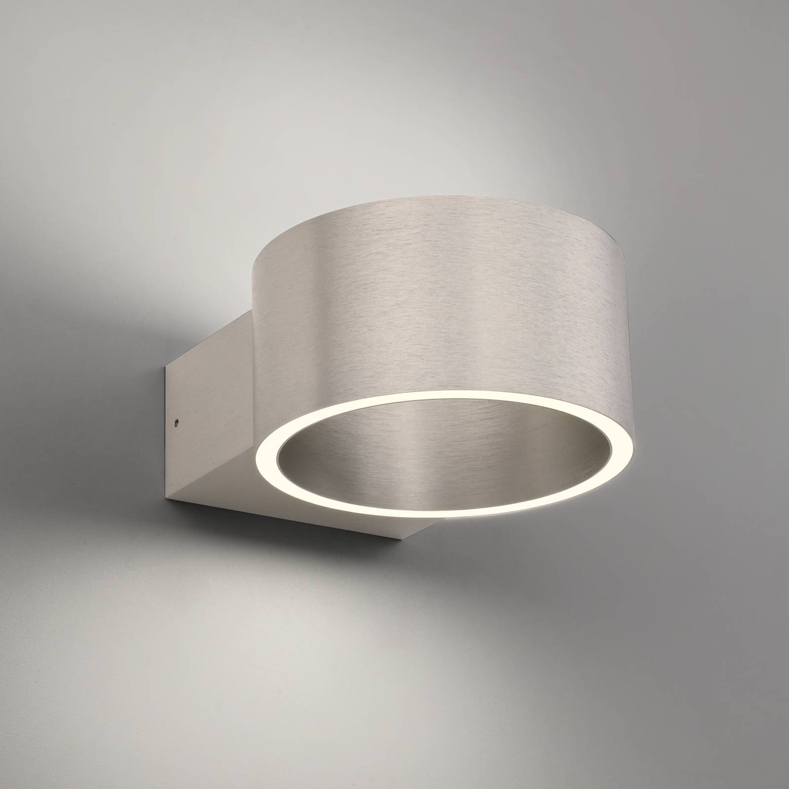 PURE LED-Wandleuchte Clipse, aluminium, Aluminium, Ø 15 cm von Pure