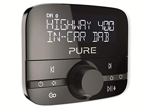 Pure Highway 400 V2 In-Car-Audioadapter (DAB/DAB+ Digitalradio mit Bluetooth, Go Button, Siri und Google Assitant, Spotify und 20 Senderspeicherplätze), Schwarz von Pure