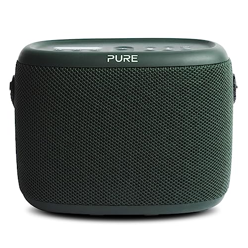 Pure Woodland Outdoor Lautsprecher mit Bluetooth & DAB+/FM Radio (wasserdicht IP67, robust, tragbar, 14h Akku - perfekt für Garten & Camping) Grün von Pure