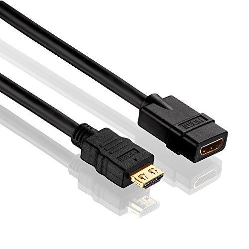 PureLink PI1100-005 High Speed HDMI Verlängerurngskabel (4K UltraHD (2160p), Ethernet), HDMI-A Stecker auf HDMI-A Buchse, Zertifiziert, 0,50m, schwarz von PureLink