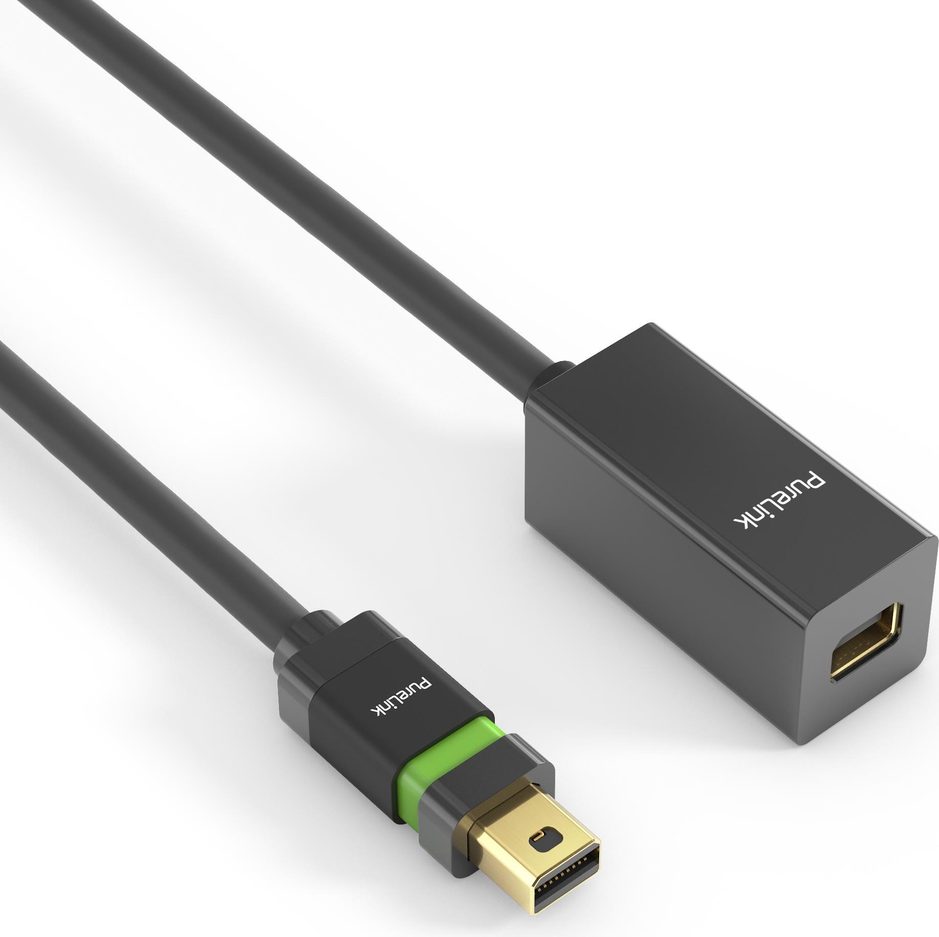 PureLink Ultimate Series - DisplayPort-Verlängerungskabel - Mini DisplayPort (M) Verriegelung zu Mini DisplayPort (W) Verriegelung - DisplayPort 1.2 - 2 m - rund, unterstützt 4K 60 Hz (4096 x 2160) - Schwarz von PureLink