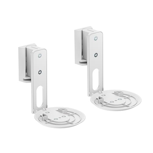 PureMounts Lautsprecher Halterung für Sonos Era 100 2er Set, Lautsprecher Wandhalterung mit Kabelmanagement, Schwenkbar +/-45°, Neigbar 0/-18°, 3Kg Tragkraft, weiß von PureMounts