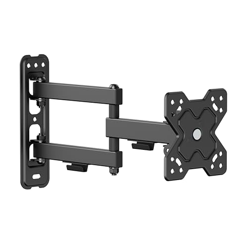 PureMounts TV Monitor Wandhalterung, neigbare und schwenkbare Universal Halterung mit Gelenk-Arm, max. VESA 100x100 mm, für 13-32 Zoll Ferseher Monitor bis 20kg, schwarz von PureMounts