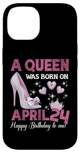 Hülle für iPhone 14 Eine Königin wurde am 24. April geboren Girlie Birthday Queen von Purple April Birthday Queen Designs