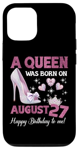 Hülle für iPhone 12/12 Pro Eine Königin wurde am 27. August geboren Girlie Birthday Queen von Purple August Birthday Queen Designs