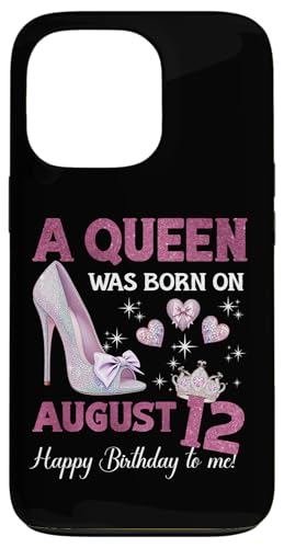 Hülle für iPhone 13 Pro Eine Königin wurde am 12. August geboren Girlie Birthday Queen von Purple August Birthday Queen Designs