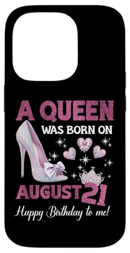 Hülle für iPhone 14 Pro Eine Königin wurde am 21. August geboren Girlie Birthday Queen von Purple August Birthday Queen Designs