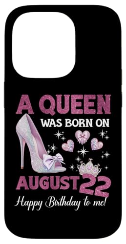 Hülle für iPhone 14 Pro Eine Königin wurde am 22. August geboren Girlie Birthday Queen von Purple August Birthday Queen Designs