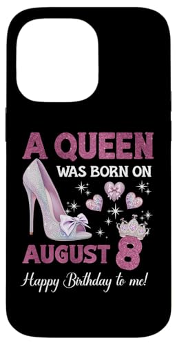 Hülle für iPhone 14 Pro Max Eine Königin wurde am 8. August geboren Girlie Birthday Queen von Purple August Birthday Queen Designs