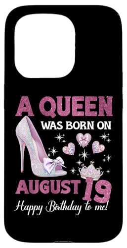 Hülle für iPhone 15 Pro Eine Königin wurde am 19. August geboren Girlie Birthday Queen von Purple August Birthday Queen Designs