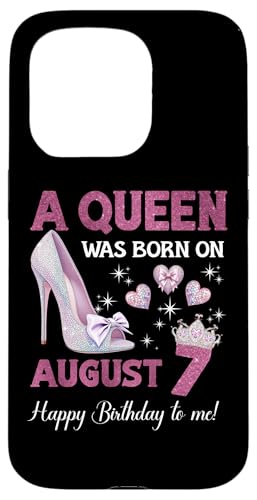 Hülle für iPhone 15 Pro Eine Königin wurde am 7. August geboren. Girlie Birthday Queen von Purple August Birthday Queen Designs