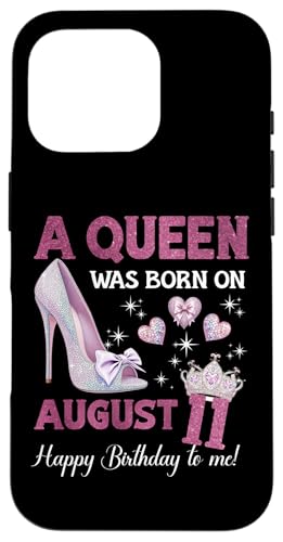 Hülle für iPhone 16 Pro Eine Königin wurde am 11. August geboren. Girlie Birthday Queen von Purple August Birthday Queen Designs