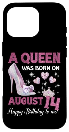 Hülle für iPhone 16 Pro Eine Königin wurde am 14. August geboren Girlie Birthday Queen von Purple August Birthday Queen Designs