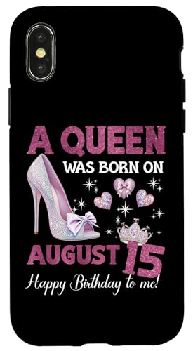 Hülle für iPhone X/XS Eine Königin wurde am 15. August geboren Girlie Birthday Queen von Purple August Birthday Queen Designs