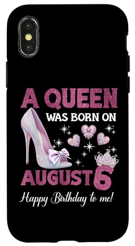 Hülle für iPhone X/XS Eine Königin wurde am 6. August geboren. Girlie Birthday Queen von Purple August Birthday Queen Designs