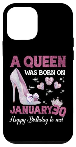 Hülle für iPhone 12 mini A Queen Was Born On Januar 30 Girlie Birthday Queen von Purple January Birthday Queen Designs