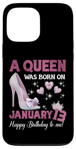 Hülle für iPhone 13 Pro Max A Queen Was Born On Januar 13 Girlie Birthday Queen von Purple January Birthday Queen Designs