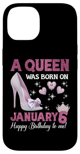 Hülle für iPhone 14 A Queen Was Born On Januar 6 Girlie Birthday Queen von Purple January Birthday Queen Designs