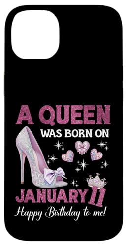 Hülle für iPhone 14 Plus A Queen Was Born On Januar 11 Girlie Birthday Queen von Purple January Birthday Queen Designs