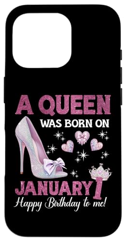 Hülle für iPhone 16 Pro A Queen Was Born On Januar 1 Girlie Birthday Queen von Purple January Birthday Queen Designs