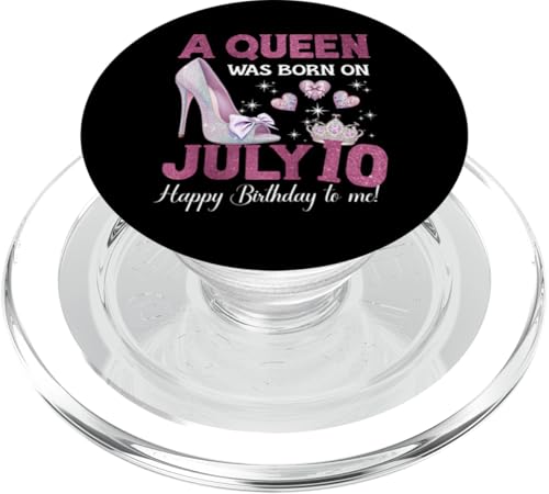 A Queen Was Born On Juli 10 Girlie Birthday Queen PopSockets PopGrip für MagSafe von Purple July Birthday Queen Designs