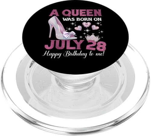 A Queen Was Born On Juli 28 Girlie Birthday Queen PopSockets PopGrip für MagSafe von Purple July Birthday Queen Designs