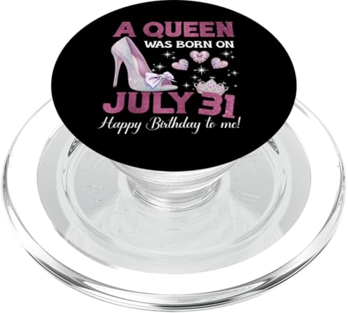 A Queen Was Born On Juli 31 Girlie Birthday Queen PopSockets PopGrip für MagSafe von Purple July Birthday Queen Designs