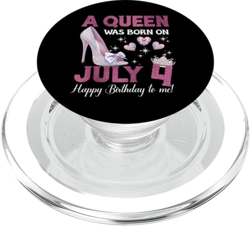 A Queen Was Born On Juli 4 Girlie Birthday Queen PopSockets PopGrip für MagSafe von Purple July Birthday Queen Designs