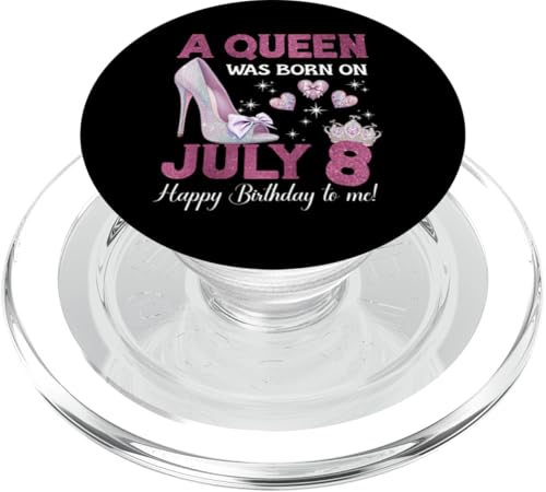 A Queen Was Born On Juli 8 Girlie Birthday Queen PopSockets PopGrip für MagSafe von Purple July Birthday Queen Designs