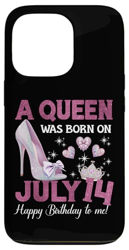 Hülle für iPhone 13 Pro A Queen Was Born On Juli 14 Girlie Birthday Queen von Purple July Birthday Queen Designs