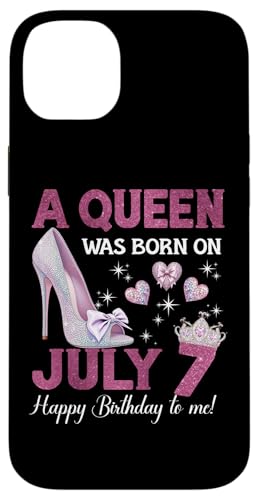 Hülle für iPhone 14 Plus A Queen Was Born On Juli 7 Girlie Birthday Queen von Purple July Birthday Queen Designs