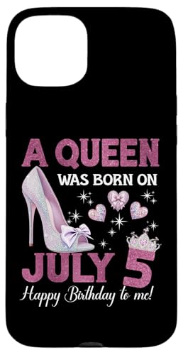 Hülle für iPhone 15 Plus A Queen Was Born On Juli 5 Girlie Birthday Queen von Purple July Birthday Queen Designs