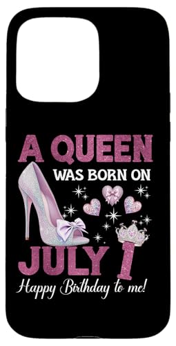 Hülle für iPhone 15 Pro Max A Queen Was Born On Juli 1 Girlie Birthday Queen von Purple July Birthday Queen Designs