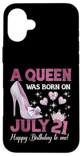 Hülle für iPhone 16 Plus A Queen Was Born On Juli 21 Girlie Birthday Queen von Purple July Birthday Queen Designs