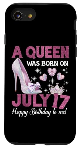 Hülle für iPhone SE (2020) / 7 / 8 A Queen Was Born On Juli 17 Girlie Birthday Queen von Purple July Birthday Queen Designs