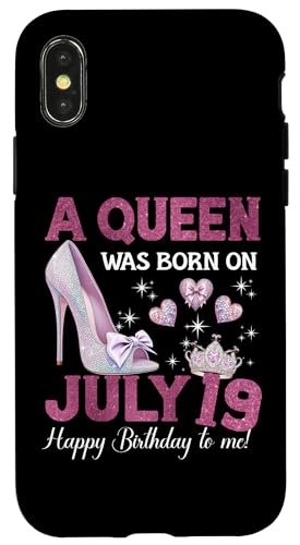 Hülle für iPhone X/XS A Queen Was Born On Juli 19 Girlie Birthday Queen von Purple July Birthday Queen Designs