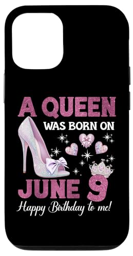 Hülle für iPhone 12/12 Pro A Queen Was Born On Juni 9 Girlie Birthday Queen von Purple June Birthday Queen Designs