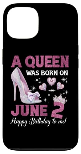 Hülle für iPhone 13 A Queen Was Born On Juni 2 Girlie Birthday Queen von Purple June Birthday Queen Designs