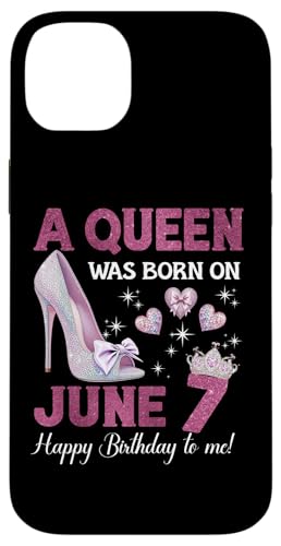 Hülle für iPhone 14 Plus A Queen Was Born On Juni 7 Girlie Birthday Queen von Purple June Birthday Queen Designs