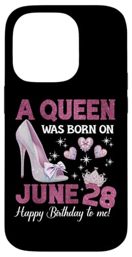 Hülle für iPhone 14 Pro A Queen Was Born On Juni 28 Girlie Birthday Queen von Purple June Birthday Queen Designs