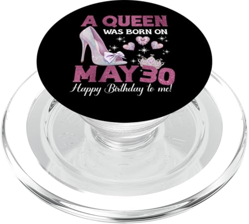 Eine Königin wurde am 30. Mai geboren. Girlie Birthday Queen PopSockets PopGrip für MagSafe von Purple May Birthday Queen Designs