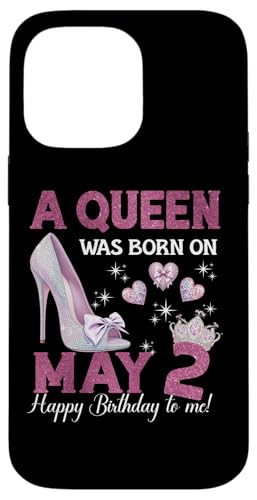 Hülle für iPhone 14 Pro Max Eine Königin wurde am 2. Mai geboren Girlie Birthday Queen von Purple May Birthday Queen Designs