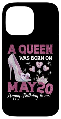 Hülle für iPhone 14 Pro Max Eine Königin wurde am 20. Mai geboren Girlie Birthday Queen von Purple May Birthday Queen Designs