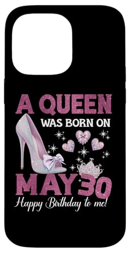 Hülle für iPhone 14 Pro Max Eine Königin wurde am 30. Mai geboren. Girlie Birthday Queen von Purple May Birthday Queen Designs