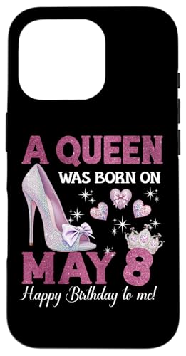 Hülle für iPhone 16 Pro Eine Königin wurde am 8. Mai geboren Girlie Birthday Queen von Purple May Birthday Queen Designs