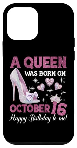 Eine Königin wurde am 16. Oktober geboren Girlie Birthday Queen Hülle für iPhone 12 mini von Purple October Birthday Queen Designs